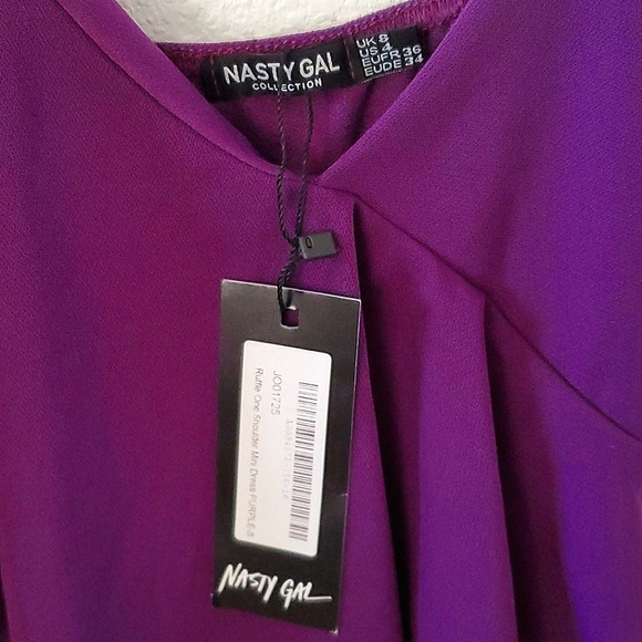 Nasty Gal Ruffle One Shoulder Mini Dress - Picture 4 of 6